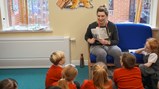 VIP reading visitor in Year 3
